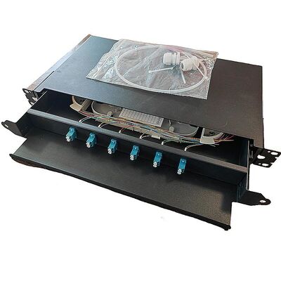 Qualità  6 Port Fiber Optic Patch Panel SC 12 Core 1U Rack Mount Fiber Enclosure fabbrica