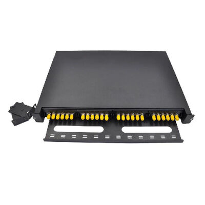 Qualità  Black ODF Patch Panel Simplex 24F 24 Port ST Fiber Patch Panel Face Plate 6 Slot fabbrica