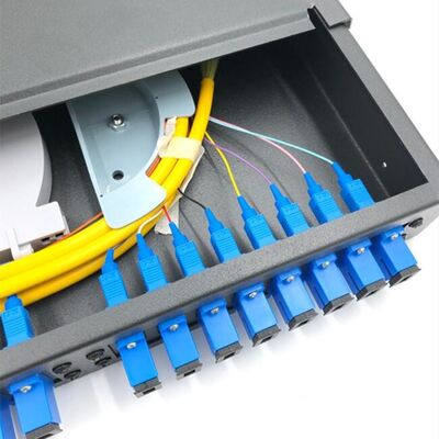 Sc LC del centro di fibre ottiche 19" 24 del quadro d'interconnessione del supporto di scaffale 1U con i vassoi della giuntura