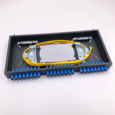 Sc LC del centro di fibre ottiche 19" 24 del quadro d'interconnessione del supporto di scaffale 1U con i vassoi della giuntura
