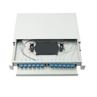 Quadro d'interconnessione a fibra ottica bianco del supporto di scaffale del porto dello scorrevole 1U 12 del quadro d'interconnessione di ODF