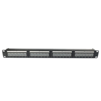 quadro d'interconnessione Unshielded della chiave di volta del porto 1U 24 RJ45 trapezoidale antipolvere