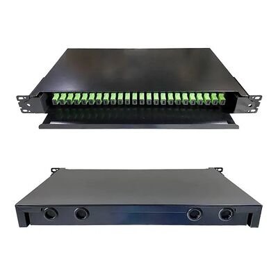 Quadro d'interconnessione a fibra ottica di scaffale dei cassetti ottici neri a 19 pollici del supporto per il cablaggio della rete