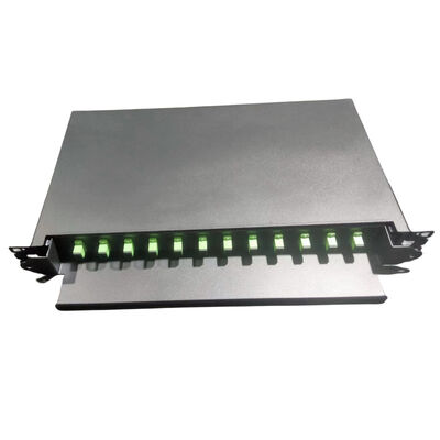 19 pollici pannello di patch di fibra scorrevole 12 Port FC APC Simplex Adapter Networking Solution