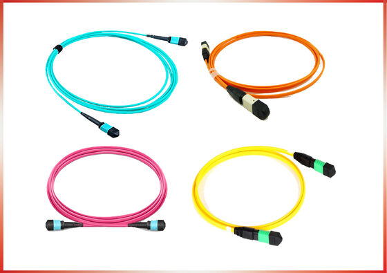 MPO-MPO femminile 12 fibre bassa perdita 0,35dB tipo A B Plenum (OFNP) OS2 9/125 Single Mode Trunk Cable, giallo