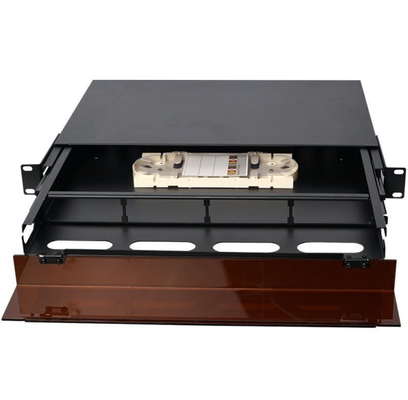1U 96 Core MTP MPO - Pannello di permutazione LC ODF Chassis con coperchio antipolvere per 4 cassette