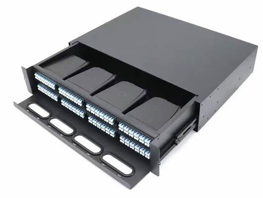 2U 192 Core MTP MPO - Pannello di permutazione LC ODF Chassis a slitta per 8 Cassette