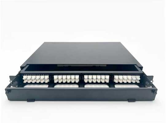 Pannello di permutazione ODF Chassis 1U Cores MTP MPO -LC, tipo scorrevole per 4 cassette con gestione cavi