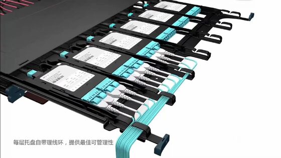 1U 144 Core MTP MPO -LC Pannello di permutazione ODF Chassis tipo scorrevole per 12 Cassette