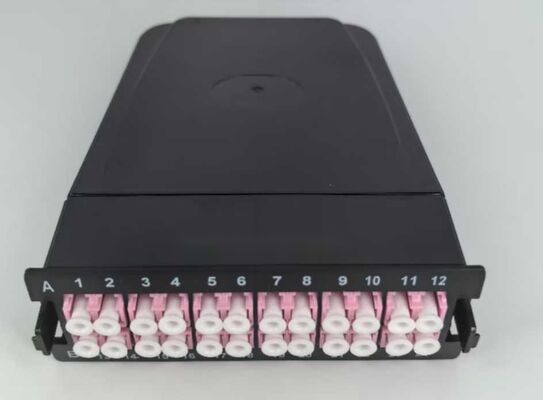 24 nuclei MPO-LC MTP-LC SM OM3 OM4 Om5 cassette breakout Moduli di plastica