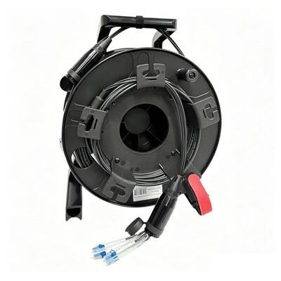 4 6 8 12 24 Core Single Mode OS2 Tactical Armored Fiber Optic Cable Reel LC SC Connector TPU Patch Cord per Novastar Led Wall