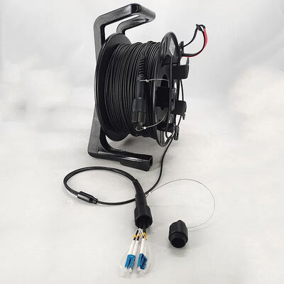 4 6 8 12 24 Core Single Mode OS2 Tactical Armored Fiber Optic Cable Reel LC SC Connector TPU Patch Cord per Novastar Led Wall