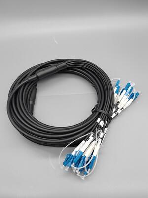 Cavo patch in fibra corazzata pre-terminato personalizzato 6 12 24 fibre connettore LC SC cavo esterno monomodale OS2 da 5,0 mm nero